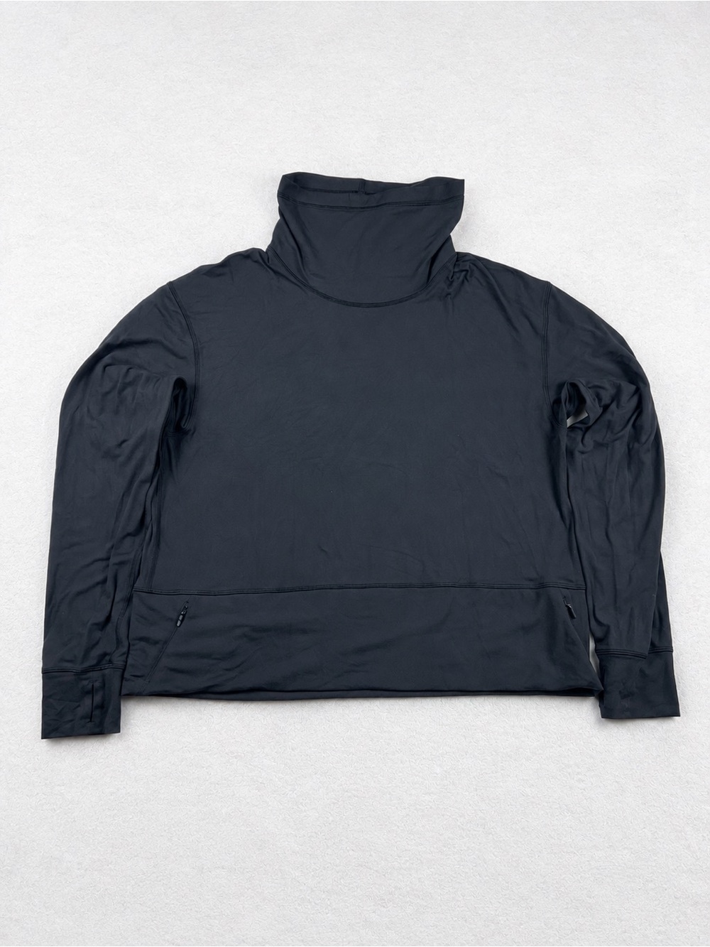 Lululemon Ready To Rulu Fleece Pullover Mock Neck Heathered Black Size 12 - Picture 3 of 7
